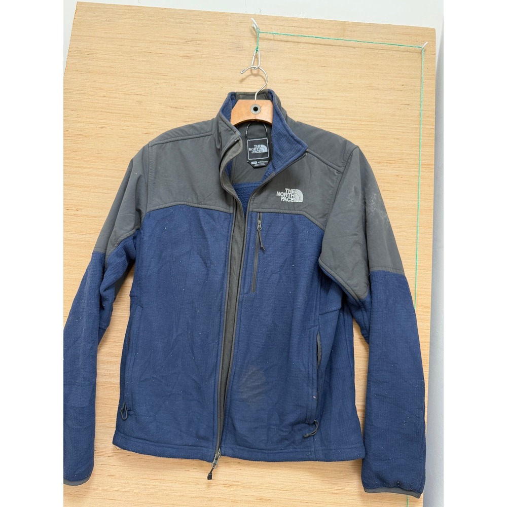 The North Face Mens Small Blue Grey Full Zip Fleece Jacket Colorblock 5269